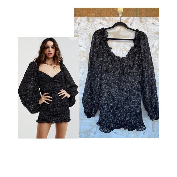 For Love & Lemons  Lelia Mini Dress in Black size XL - Picture 1 of 12